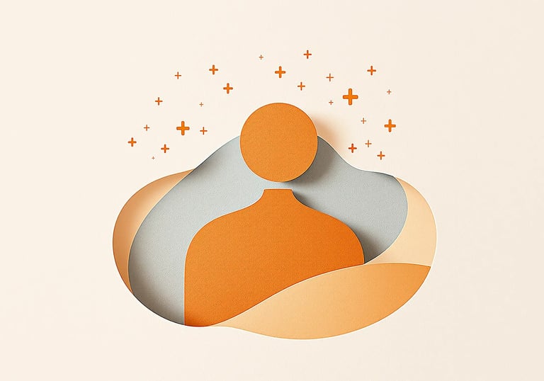 Person radiating positive energy, symbolizing confident Spanish speaking and growth.