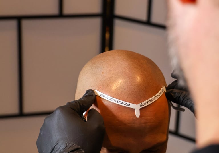 consultation de micropigmentation capillaire sur un homme chauve