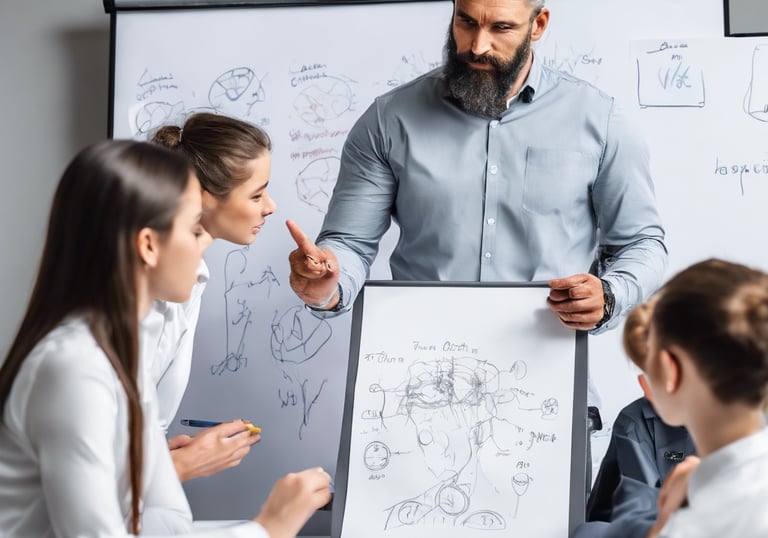woman placing sticky notes on wall