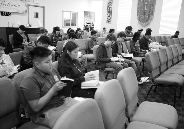 Students in chapel