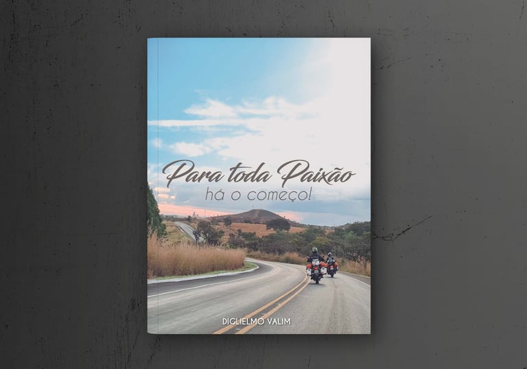 capa de livro, com foto de uma estrada e motos rumo ao horizonte