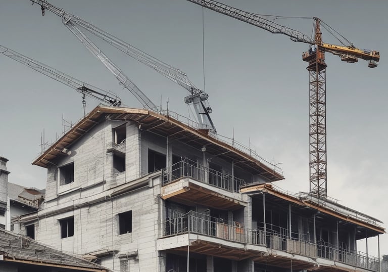 a man riding a skateboard down a street next to tall buildings
