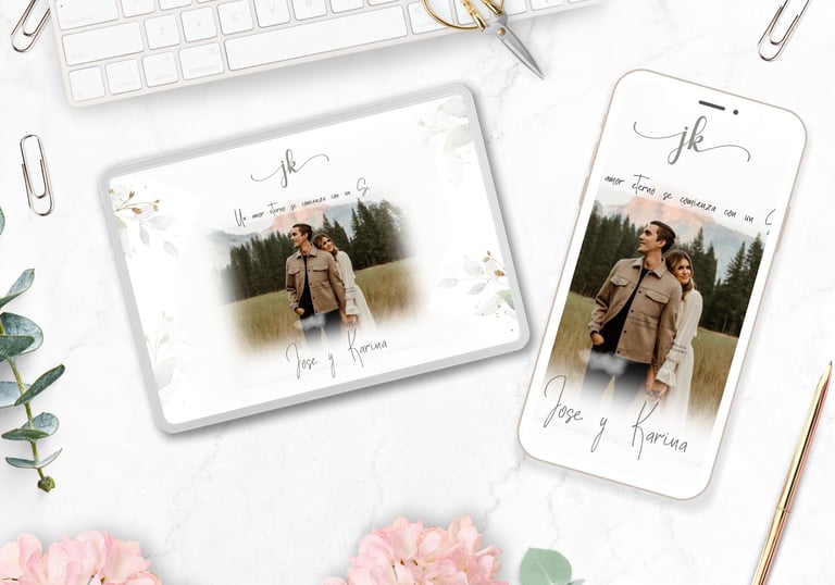 ipad y smartphone mostrando una invitacion digital