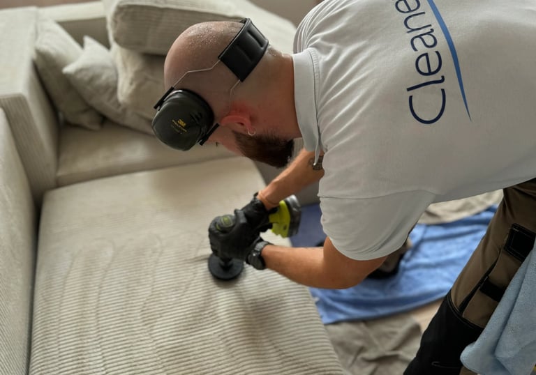 a man in a white shirt is using a camera