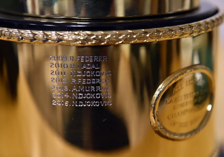 a gold trophy engraved