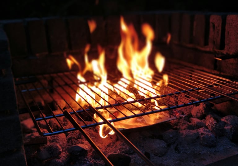 parrilla al fuego