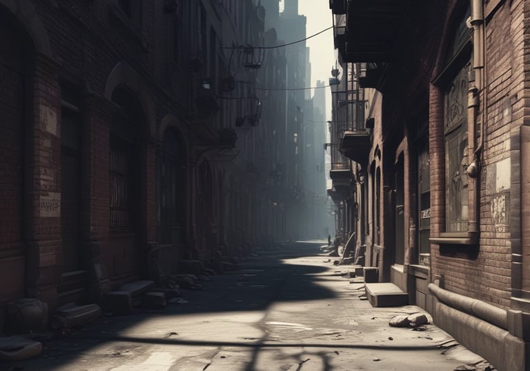 Monochrome still of a striking urban skyline at dawn, hinting at mystery.