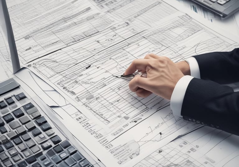 Photo of a modern office workspace with documents and coffee cups, symbolizing business planning.
