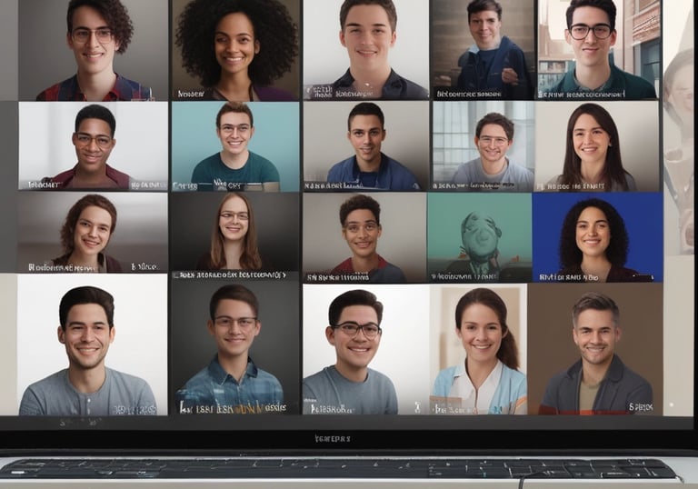 A coach guiding a small group in a bright, welcoming room.