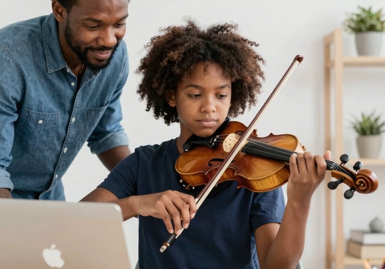 Close-up of piano keys with soft natural light falling across them.
