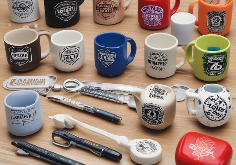 Close-up of colorful printed flyers and business cards on a wooden table.