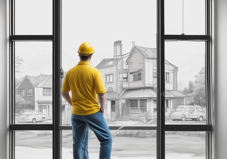 Visual of a modern, energy-efficient house with solar panels on the roof.
