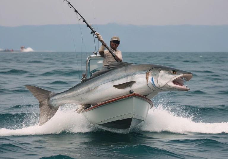 Sunset fishing boat silhouetted against a vibrant orange and pink sky.