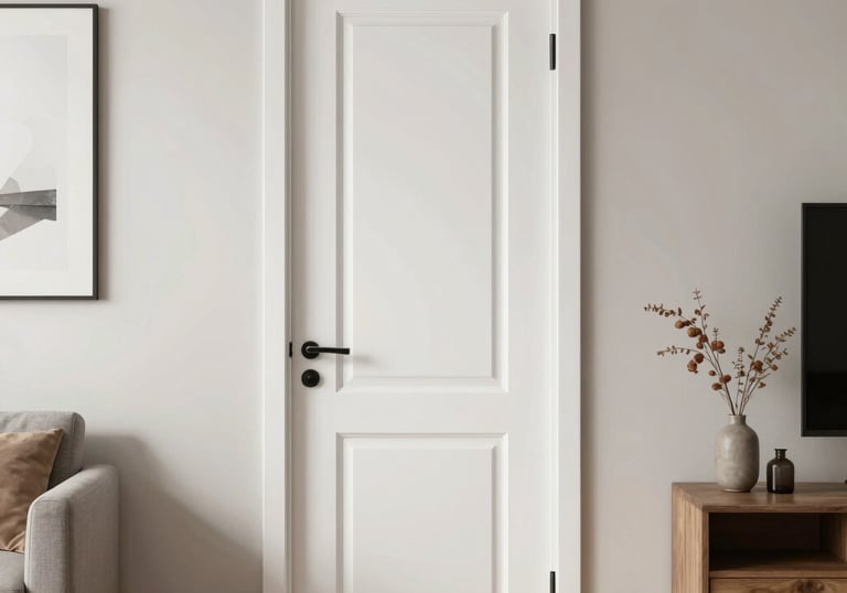 Modern interior room showcasing elegant wooden interior doors.