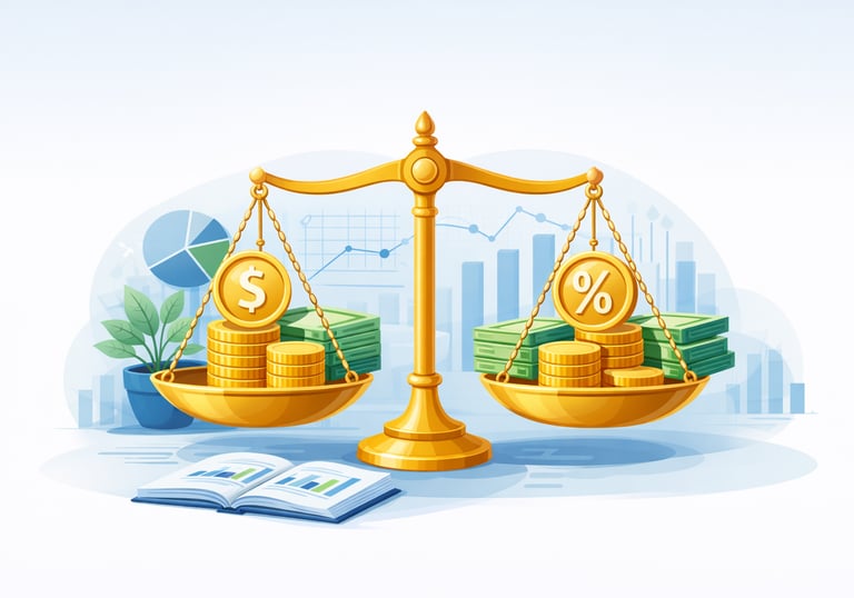 Estabilidade representada por uma balança em equilíbrio