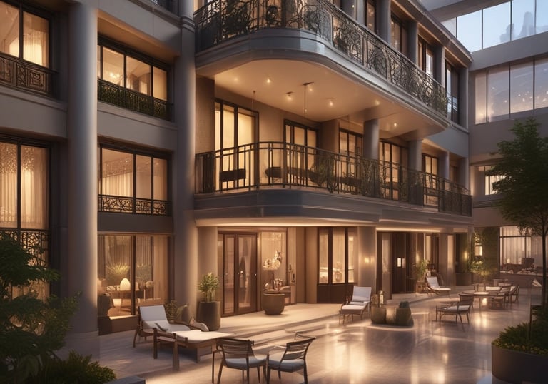 Hotel staff receiving training in a bright conference room with attentive participants.