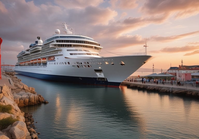 A smiling travel agent discussing trip options with a happy couple over a map.