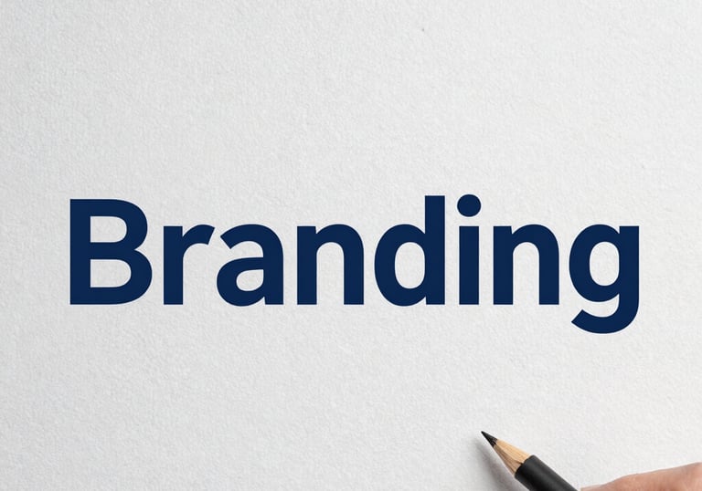 A creative workspace with sketches and color palettes for brand design.