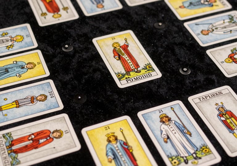 A collection of polished stones glowing softly with blue and golden light, arranged in a sacred circle.