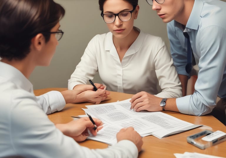Psychologist and patient engaged in a thoughtful conversation in a cozy therapy room.