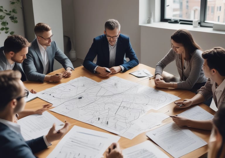 Visual of digital learning solutions being accessed on multiple devices in an office setting.