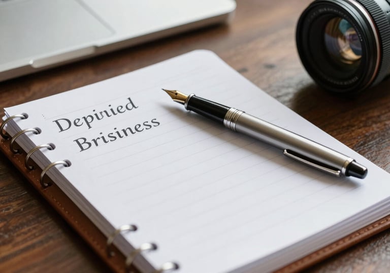 A professional desk featuring a leather-bound planner and a silver fountain pen, symbolizing disciplined business coordination.