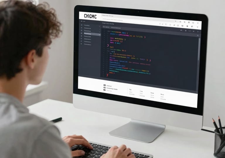 A minimalist workspace with a designer sketching website wireframes on paper.