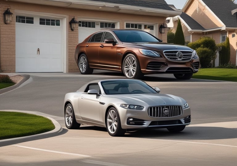 An abstract graphic representing business insurance with simple shapes in navy and gold.