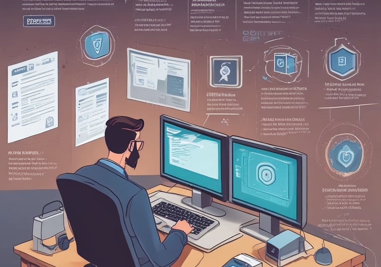 Technician working on a server rack in a modern data center.