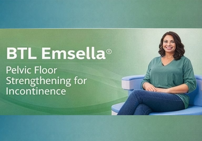 BTL Emsella displayed in a clinical setting, treating incontinence