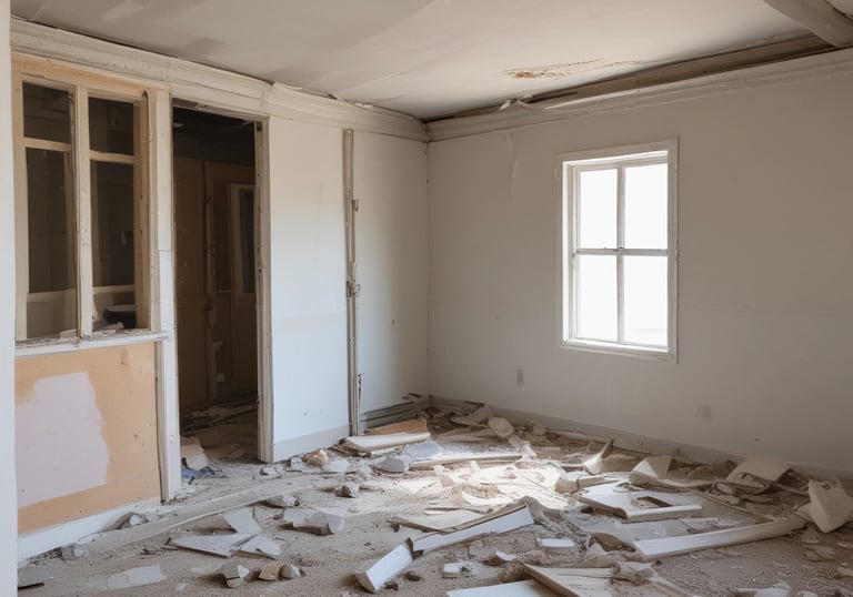A construction site in Calgary with workers collaborating under a clear sky.