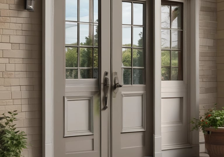 Close-up of newly painted kitchen cabinets with a smooth finish.