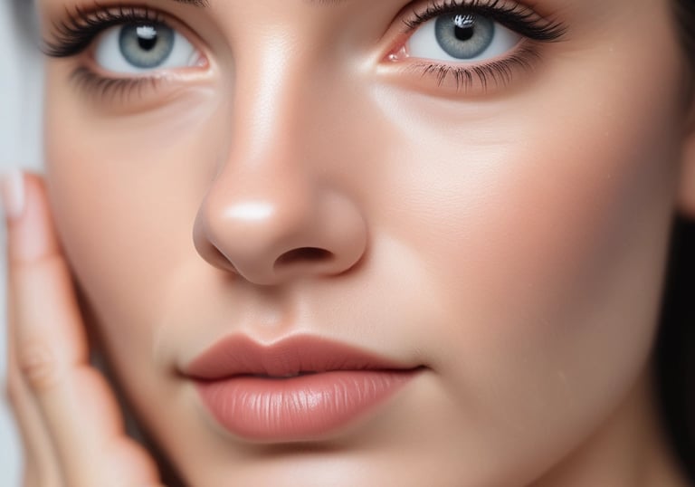 Happy cartoon character showing off fresh, natural-looking eyebrow transplant results.