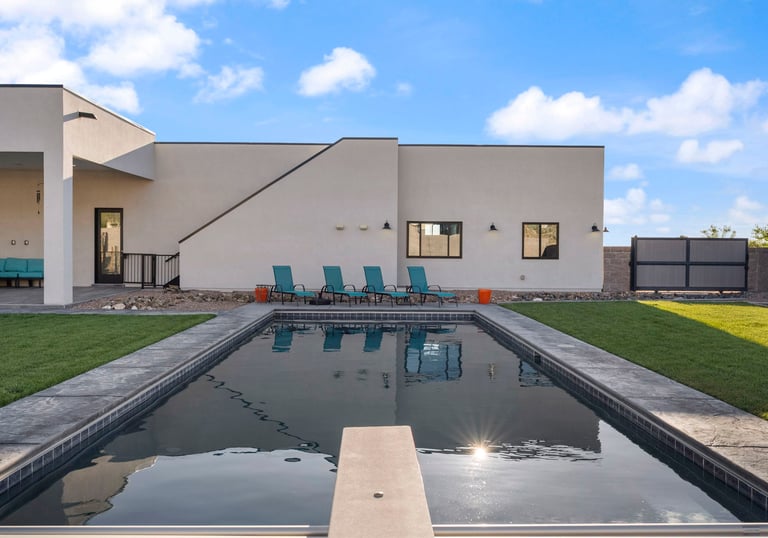 custom home with pool