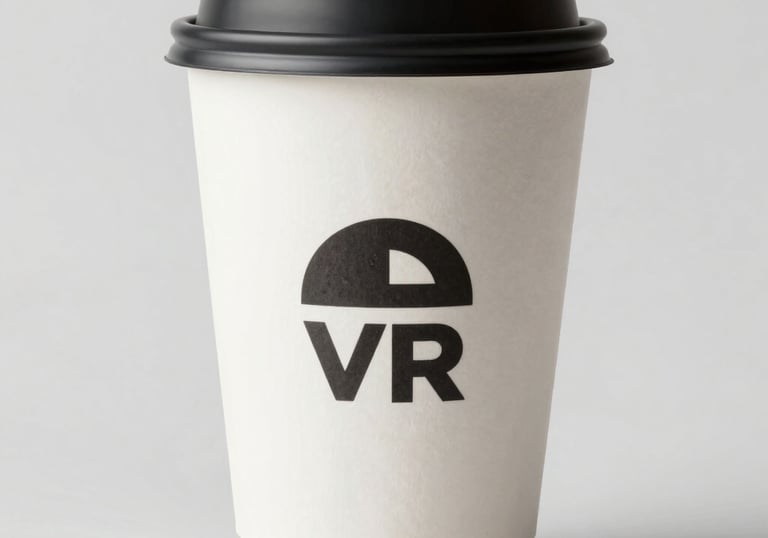 Close-up of eco-friendly paper cups stacked neatly on a wooden table.