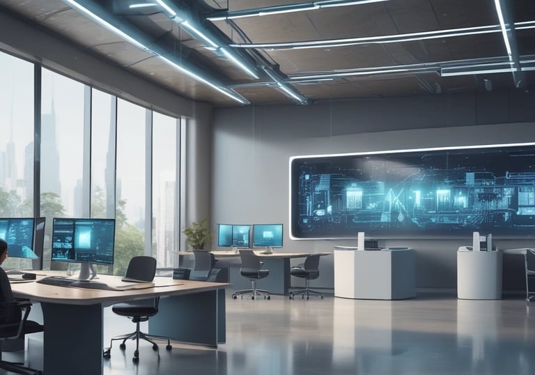 A graphic showing advanced digital systems in use.