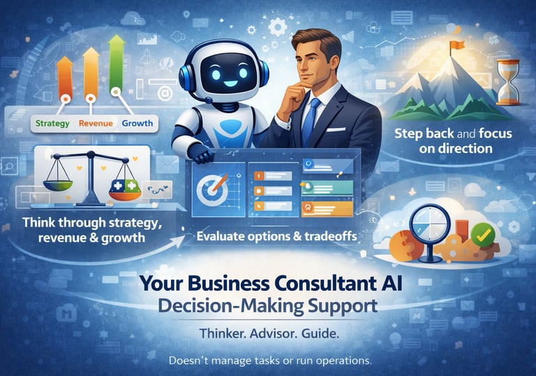 AI system visualizing workflows, bottlenecks, and delegation across business operations dashboard.