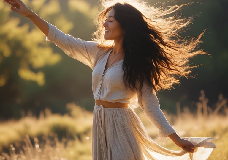 Close-up of singing bowls arranged on a wooden table, glowing warmly.