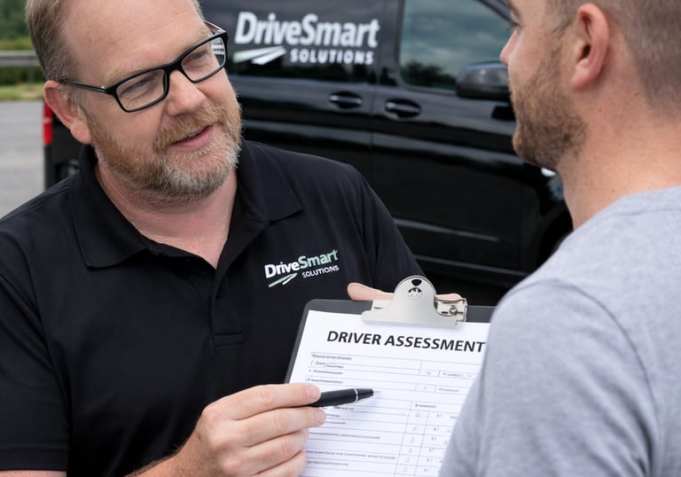 Rhys showing driver results of an assessment