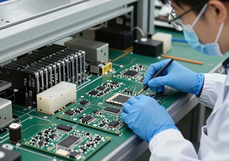 Close-up of high-performance electronic components ready for assembly.