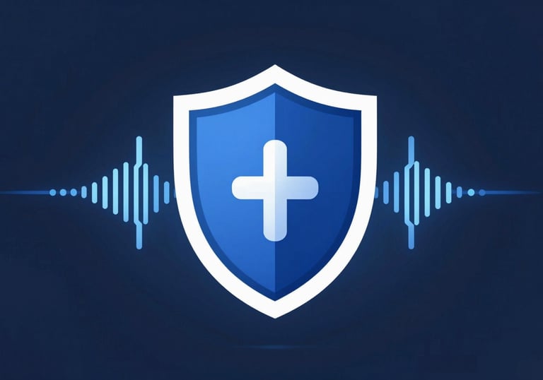 A high-tech digital shield icon with a pulse line, symbolizing security and problem-solving. Clean, vector style using #2D3748 and #A0AEC0.