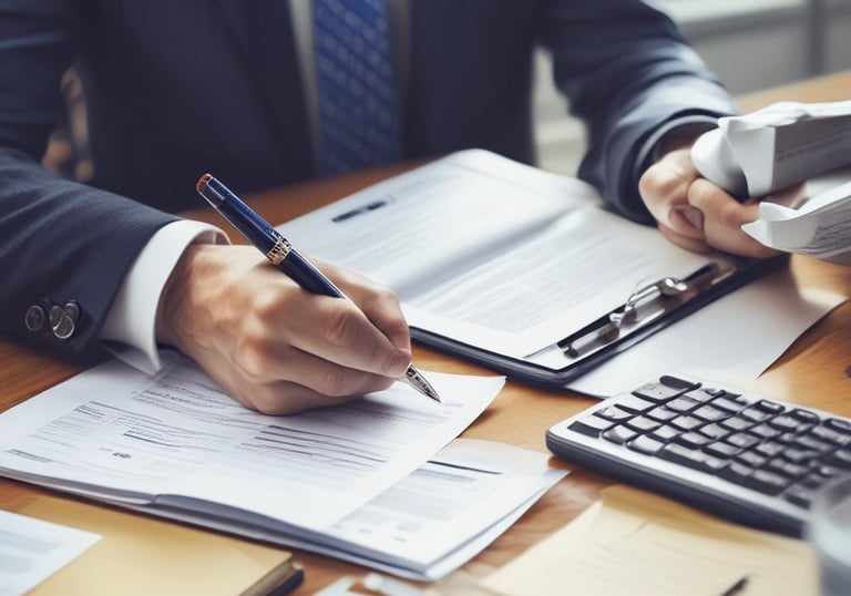 A professional consultant discussing strategies with clients.