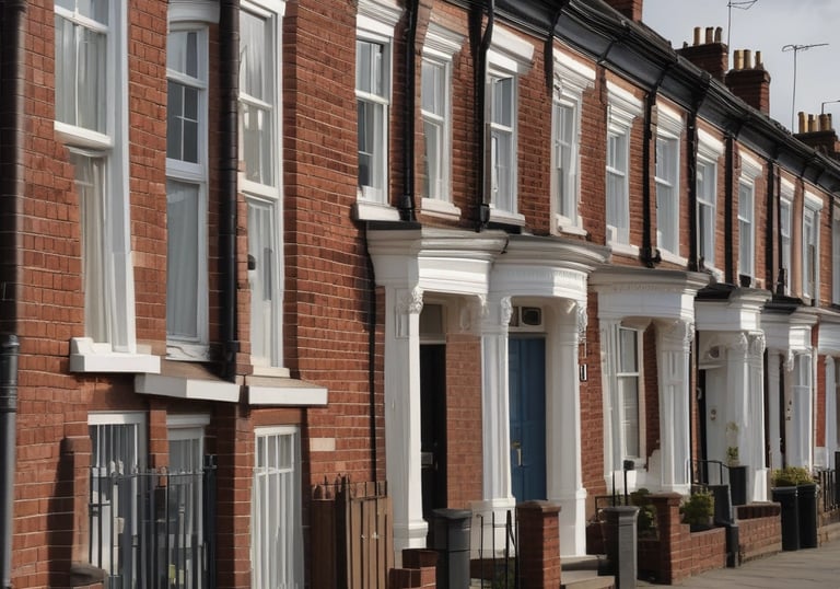 A sleek modern property under renovation bathed in gold-accented twilight.