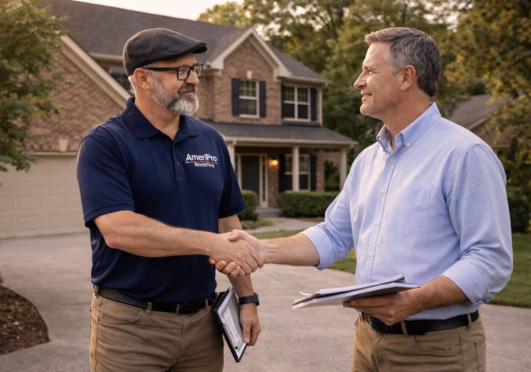 Final Review of New Middle TN Roof with Homeowner