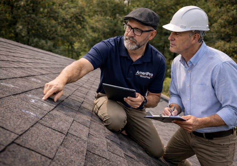 Lead Inspector on Middle TN Roof with Insurance adjuster