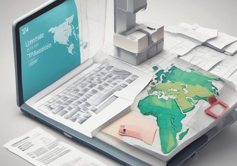 Professional team in navy suits discussing case details in a sleek, gold-accented conference room.