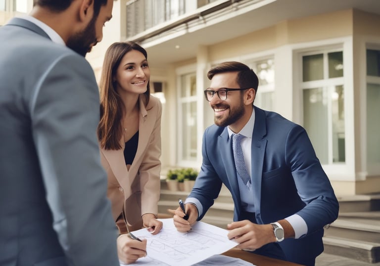 A professional consultant discussing asset strategies with a client over documents.