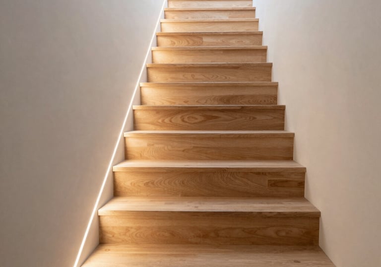 Handcrafted wooden elements combining form and function in a modern commercial space.