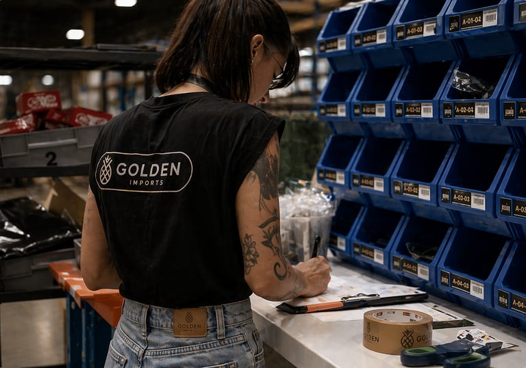 Preparación e inspección de productos en estación de trabajo para cumplimiento de estándares del mer