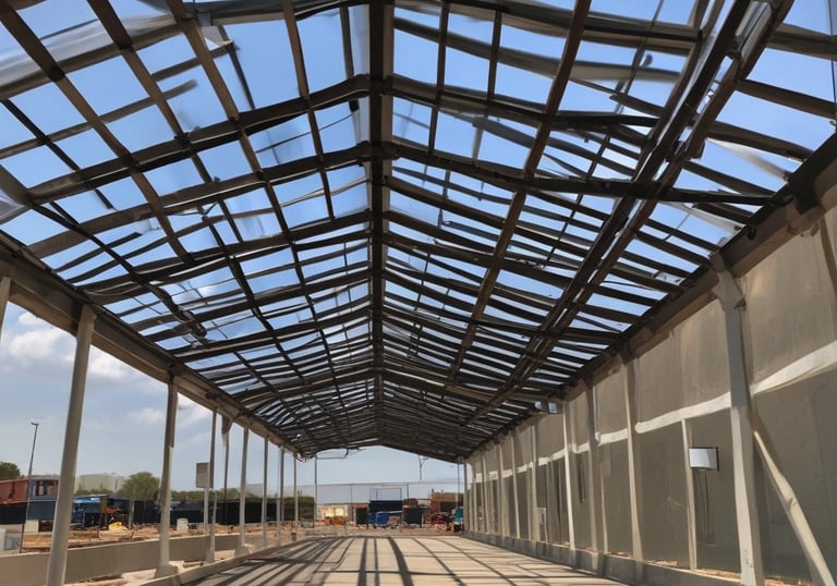 Technician installing a split AC unit in a bright, modern office space.